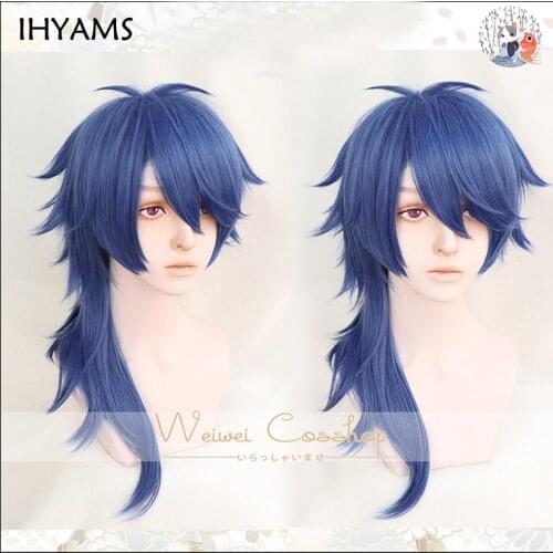 New Anime Division Rap Battle Hypnosis MIC Dice Arisugawa Cosplay Wig 60cm Curly Synthetic Styled Costume Party Wigs + Wig cap