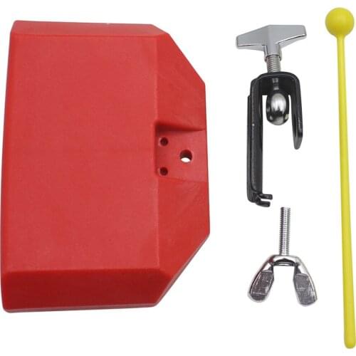Plastic Cow Bell Low Pitched W/ Mallet Crisp Sound Percussion Accessory Red