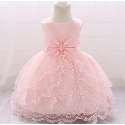 Hot style 0-2 years toddler baby princess dress For your first birthday party dresses girls 3d embroidered Layered Dress
