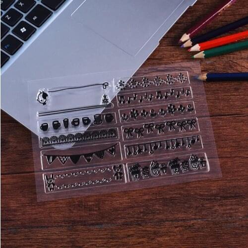 Flower Lace strip Transparent Clear Silicone Stamp/seal for DIY Scrapbooking/ Album Decorative Clear Stamp Sheets