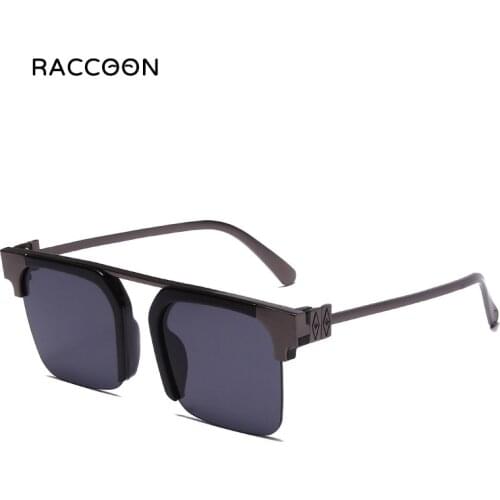2021 Vintage Big Frame Square Sunglasses For Men Women Metal Transparent Blue Gradient Sun Glasses Brown Fashion Outdoors Uv400