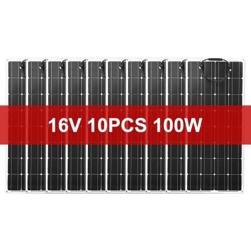 Dokio 12V 1000W Flexible Solar panel Mono Solar Panel For Car/Boat/ Home Charge 16V/18V Waterproof Solar Panel China