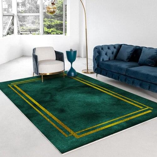 Dark Green Bedroom Carpet Covered with Office Carpet Simple Line Fashion Living Room Sofa Carpet Rug Area Rug Decorate