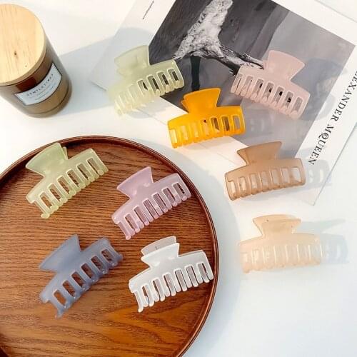 Korean Candy Color Hair Claw For Women Fashion Transparent Hairpins Clips Simple Resin Crab Hair Accessories Girl Gift Headwear
