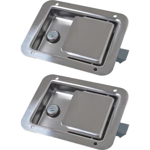 Auto Paddle Latch Keys Stainless Steel for Caravan Trailer Truck Tool Box Door Lock Car Accessories Replacement Cale Pied De mot