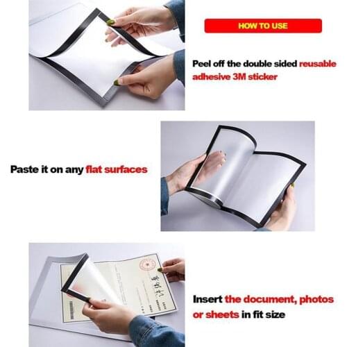 Slam Proof Magnetic Photo Frame Magnetic Picture Frame File Protective Case Refrigerator Wall Decor A3/A4 Size