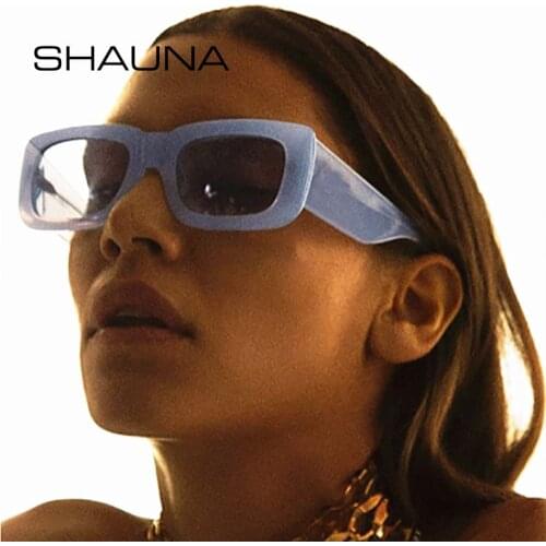 SHAUNA Retro Square Sunglasses Women Fashion Men Sun Glasses UV400