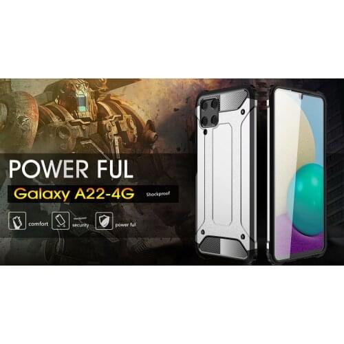 For Samsung A22 4G ARMOR Shockproof Stand Case Hard Cover