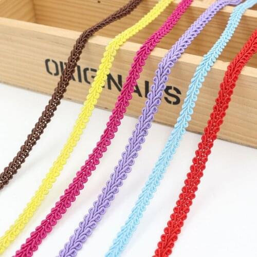 1M High Quality Gold Lace Fabric Green Laces Applique 0.8CM Lace Ribbon Trim Guipure For Sewing Trimmings Clothing dentelle PE7