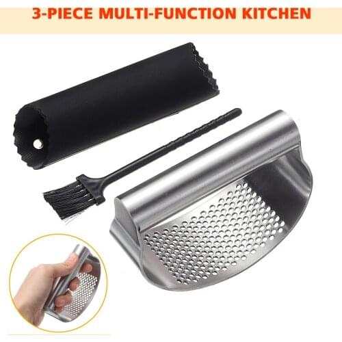 1Pcs Portable Garlic Press Set Manual Ginger Mincing Masher Durable Vegetable Chopper Crusher Garlic Press Rocker Kitchen Tool