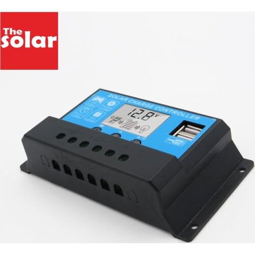 10A 20A 30A 12V/24V LCD Display solar charger seale AGM GEL Iron li-ion lithium battery PWM solar charge controller USB 5V