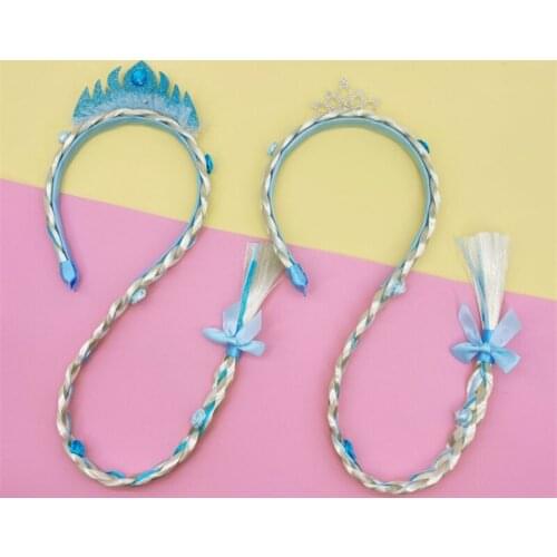 12pcs/lot New Cosplay Weaving Braid Hairband for Girls Princess Headband Wig Princess Girls Headband Kids Hair Hoop Headwear