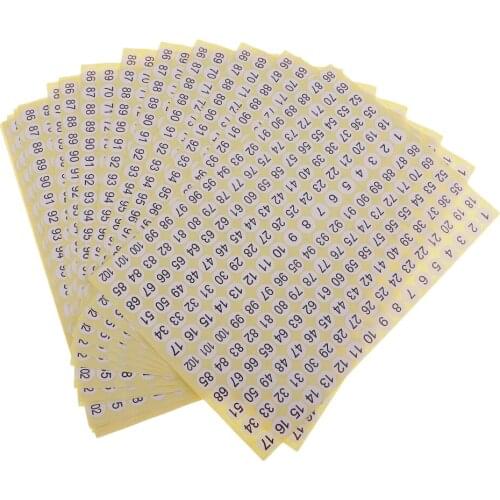 15 Sheets Number Stickers 1 to 102 Adhesive Stickers Round Number Labels Inventory Storage Organizing Sticker 10mm Each Label