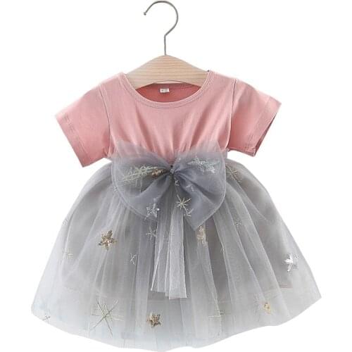 2020 Summer Girls Dress New Baby Girls Clothing Kids Summer Short Sleeve Mesh Princess Dress Casual Wear