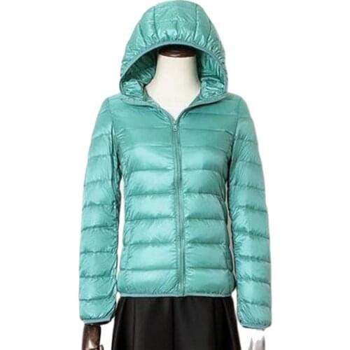 2021 New Winter Women Ultra Light White Duck Down Jacket Short Hooded Coats Plus Size M-4xl Warm Female Down Jacket Outerwear