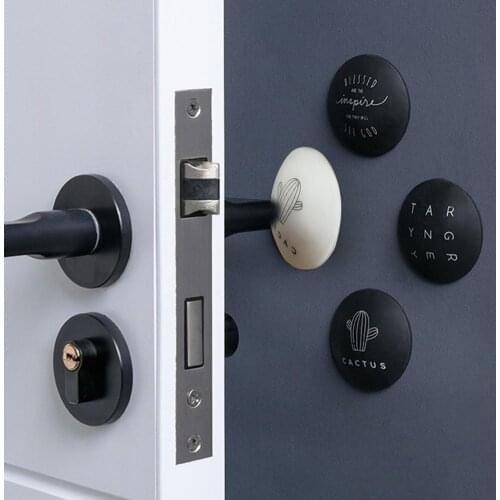 4pcs Door Handle Stoppers Door Knob Lock Bumpers Guard Stoppers Shockproof Adhesive Pads Wall Silicone Protector Dropshipping