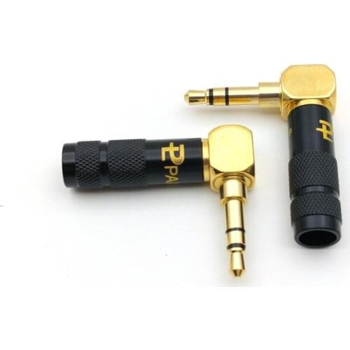 50pcs barss 3.5mm Stereo Plug Angled Jack Cable Solder adapter New