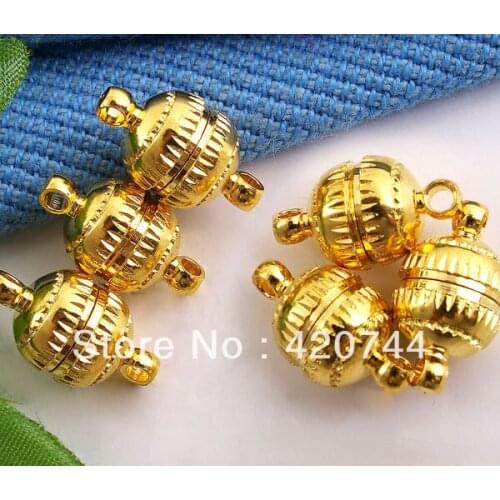 50pcs/Lot 8mm Gold Tone Bracelet Necklace Magnetic Clasp,Fashion Jewelry Clasps