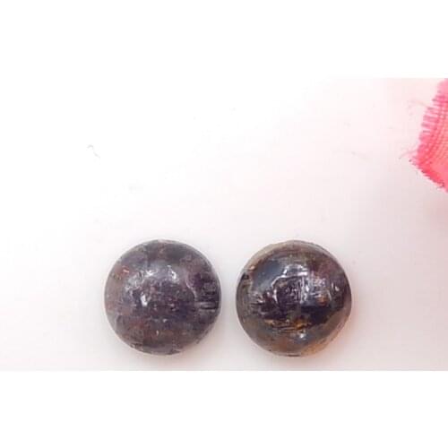 8mm Natural Stones Round Flatback Blue Kyanite Cabochons High Quality Polished Gemstone For Earring Making Pair 8x4mm,0.9g