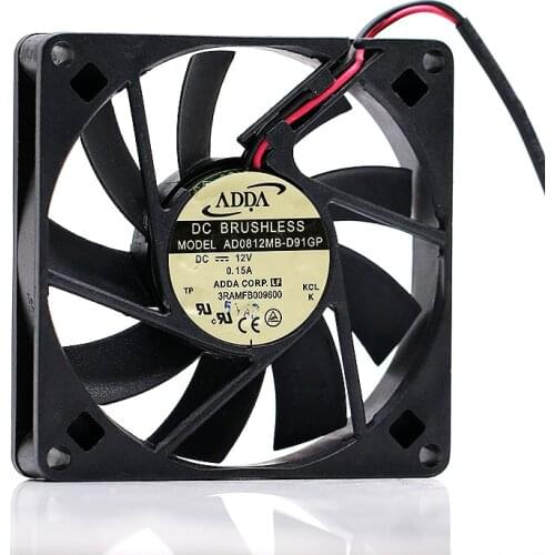 80mm cooling fan New For ADDA ad0812mb-d91gp 8cm 8015 12V 0.15A chassis ultra thin mute cooling fan