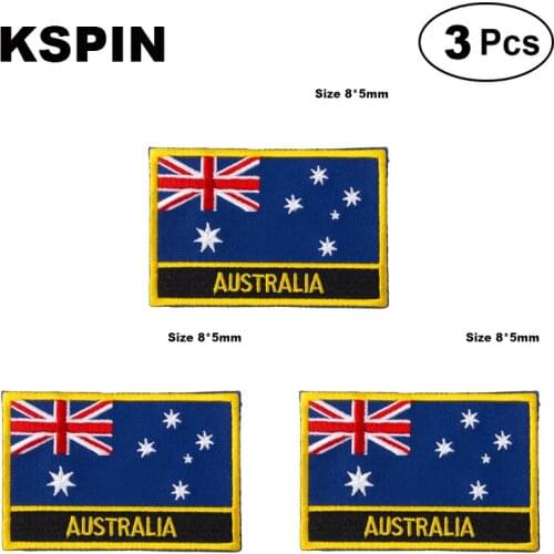 Australia Rectangular Shape Flag patches embroidered flag patches national flag patches for clothing DIY Decoration