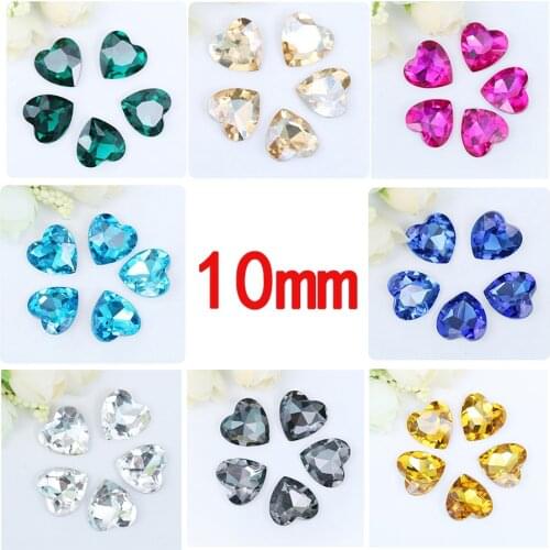 50pcs Glitter Rhinestones Crystal Bead 10mm Charm Glass Bead Pointback Strass Sewing & Fabric Garment Rhinestone Nail Art Stone