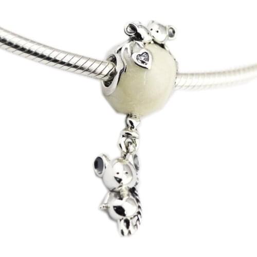 Mouse & Balloon Pearlescent Enamel Beads for Charms Bracelets Women Fine Silver 925 Jewelry DIY Charm Beads for Jewelry Making