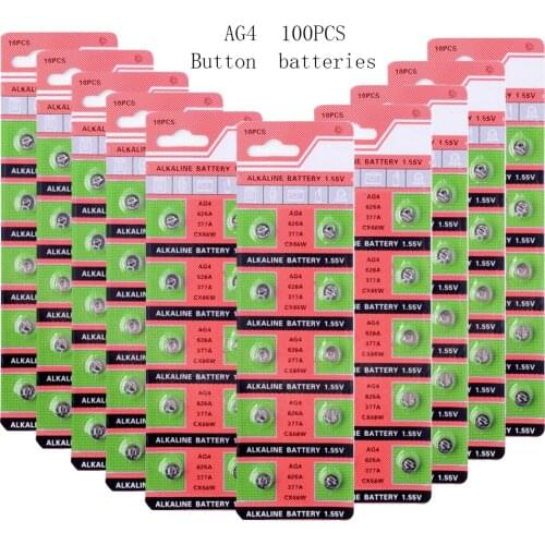 Cheap Sale 100pcs AG4 AG 4 100% Original377 SR626SW 626 SR626 V377 Watch Battery Button Coin Cell MADE IN CHINA
