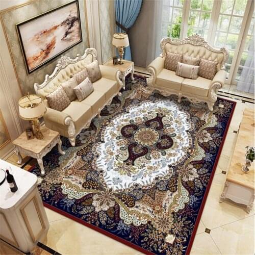 Home Decorative Rugs for Bedroom Persian Floral Carpet for Living Room Flannel Anti-slip Kitchen Floor Area Rug Entrance Doormat