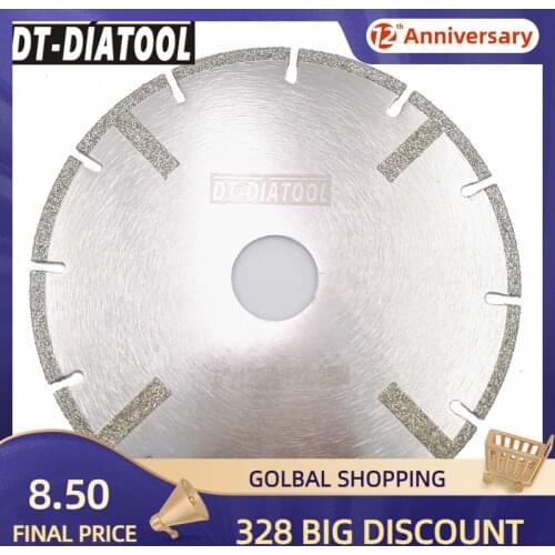 DT-DIATOOL 1pc 5"/125mm Electroplated Diamond Saw Blade Bore 22.23mm Both Side Reinforced Cutting Discs For Granite & Marble