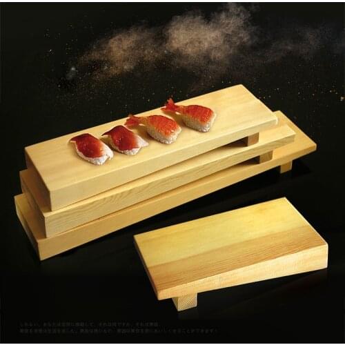 Creative sushi long strip Japan style wooden dish cuisine tableware sushi wooden tray cake dessert plate