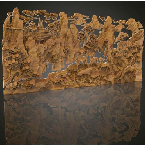 Landscape deer 3D model relief STL for cnc router carving and engraving artcam aspire