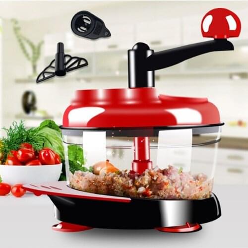 Multifunctional Manual Meat Grinder Blade Food Cutter Household Vegetable Mixer Cooking Machine Stainless Steel