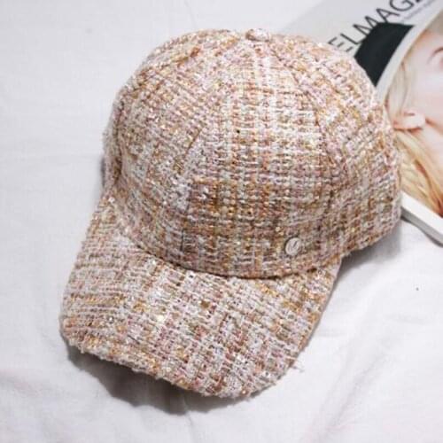 Fashion Ladies Fall / Winter M Standard Casual Cap Thick Tweed Curved Along the Hat Street to Shoot Hats Wholesale Sport Hat