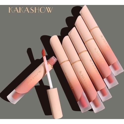 Fashion matte lip gloss popular nude pink design long lasting waterproof Rose red orange smooth liquid lipstick AC405