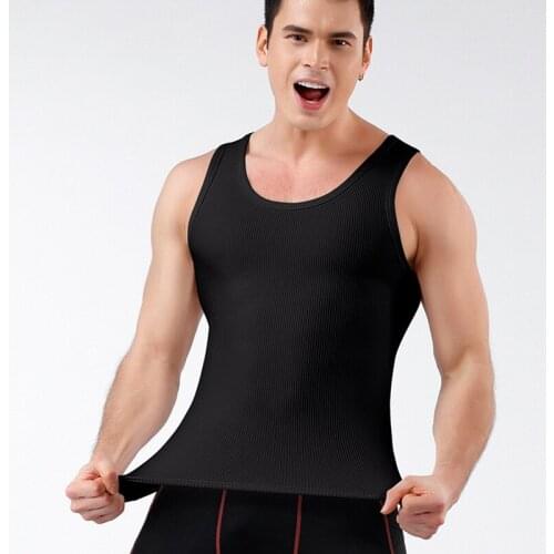 Mens Corset Sweat Vest Shirt Slimming Body Shaper Tummy Belly Control Slim Underwear Shirts Waist Girdle Shirts Slimming Vest