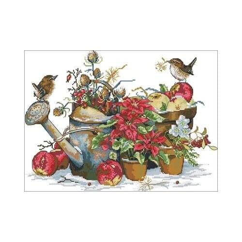 20-K-129 Christmas December Needlework,For Embroidery,DIY 14CT Unprinted Arts Cross stitch kits Set Cross-Stitching Home Decor