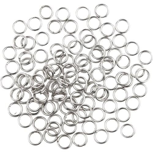 Set of 100 pcs High Stainless Steel Double Loops Fishing Split Rings Lure Hook Connecting Circles