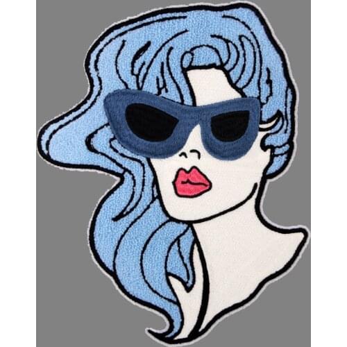 Big Size Beautiful Woman Stickers 3D Diy Handmade Towel Embroidery Patches A-level Applique for Clothes Fashion Girl Stickers