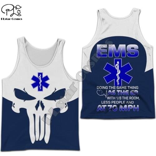 PLstar Cosmos Newest Emergency Medical Service EMS 3D Print Streetwear Hot Summer Casual Sleeveless Unisex Tank Top Vest Men E27