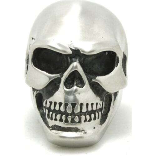 New!! Free Shipping Huge Dull Polish Skull Ring 316L Stainless Steel High Quality Cool New Dull Polish Ring