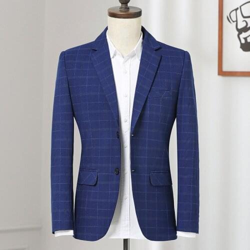 New Arrival High Quality Plaid Suit Men Fashion Style Handsome Single Breasted Casual Blazer Men Plus Size M L XL 2XL 3XL 4XL