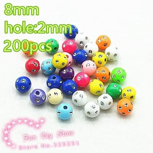 Wholesale hot selling 8mm 200pcs/lot point plastic Beads fit DIY garment beads accessories