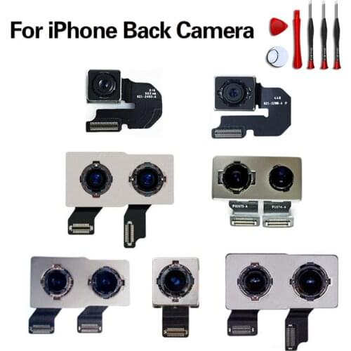 Original Main Back Rear Camera With Flash Module Sensor Flex Cable For iPhone X XR 5S 5C SE 6 6S 7 8 Plus XS MAX 11 Strict Test