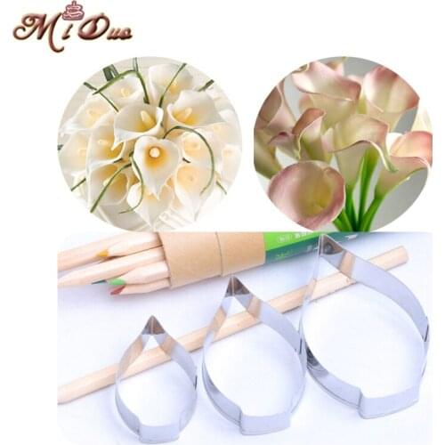 Fondant Surgar Calla Lily Petals Cutter Gum Paste Flower Petal Cutter Flower Cake Decoration tools Biscuit Metal Cutters Mould