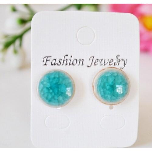 Supply Jingdezhen Binglie glazed pottery summer pattern earrings earrings wild 31706