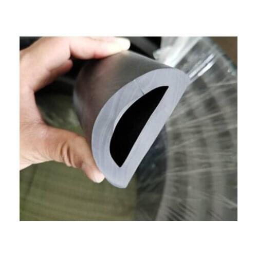 80mmx40mm D-type rubber strip non-slip damping pad buffer stripe long narrow piece 300/500/1000/2000mm