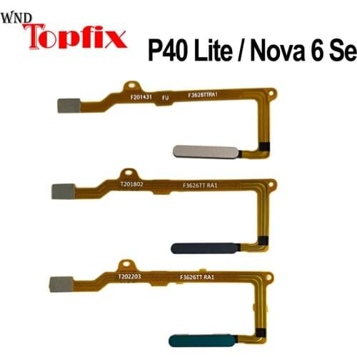Touch ID For Huawei P40 Lite Home Menu Button Flex Cable Ribbon Replacement Parts For Huawei Nova 6 SE Fingerprint Sensor
