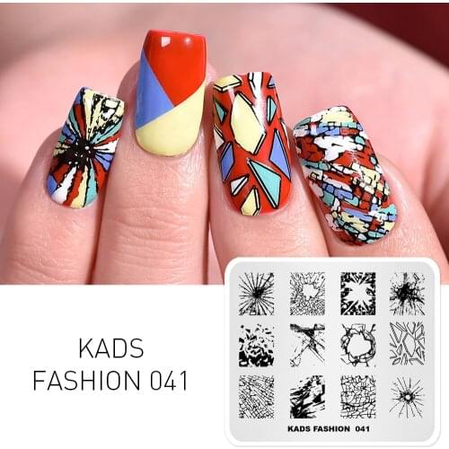 KADS nail art templates 7*8cm Rectangle stencils nail various Pattern Nail Stamping Stencil Plate 14 Design Available design