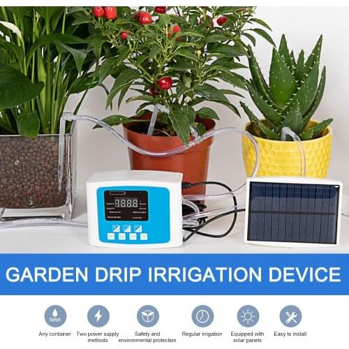 Drip Irrigation System Garden Self-Watering Kit USB Charging Solar Energy Intelligent Double Pump Automatic Watering Device